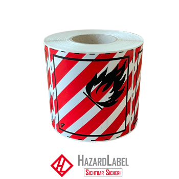 Hazard Label Class 4.1, 10x10 cm, PE film